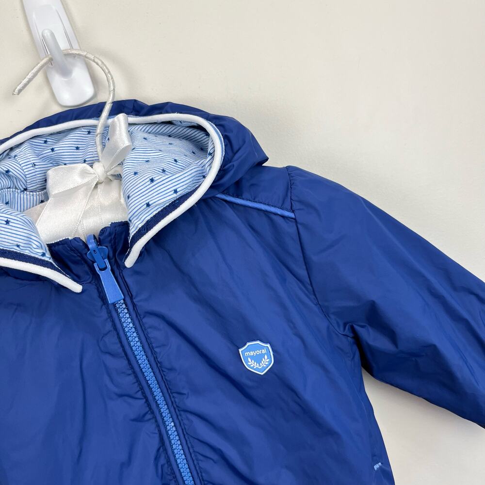 Mayoral Baby Reversible Blue Jacket 2-4 Months - Picture 3 of 7